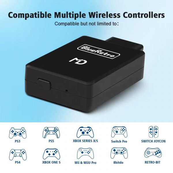 Blue Retro MD Bluetooth Joypad adapter for Next/Megadrive